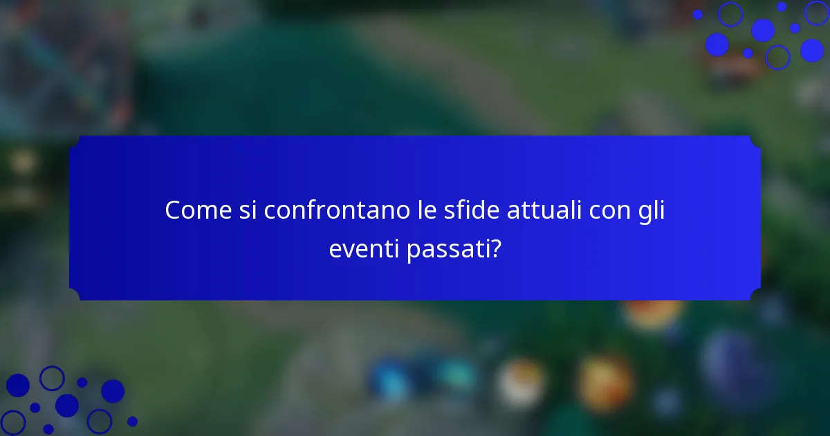 Come si confrontano le sfide attuali con gli eventi passati?