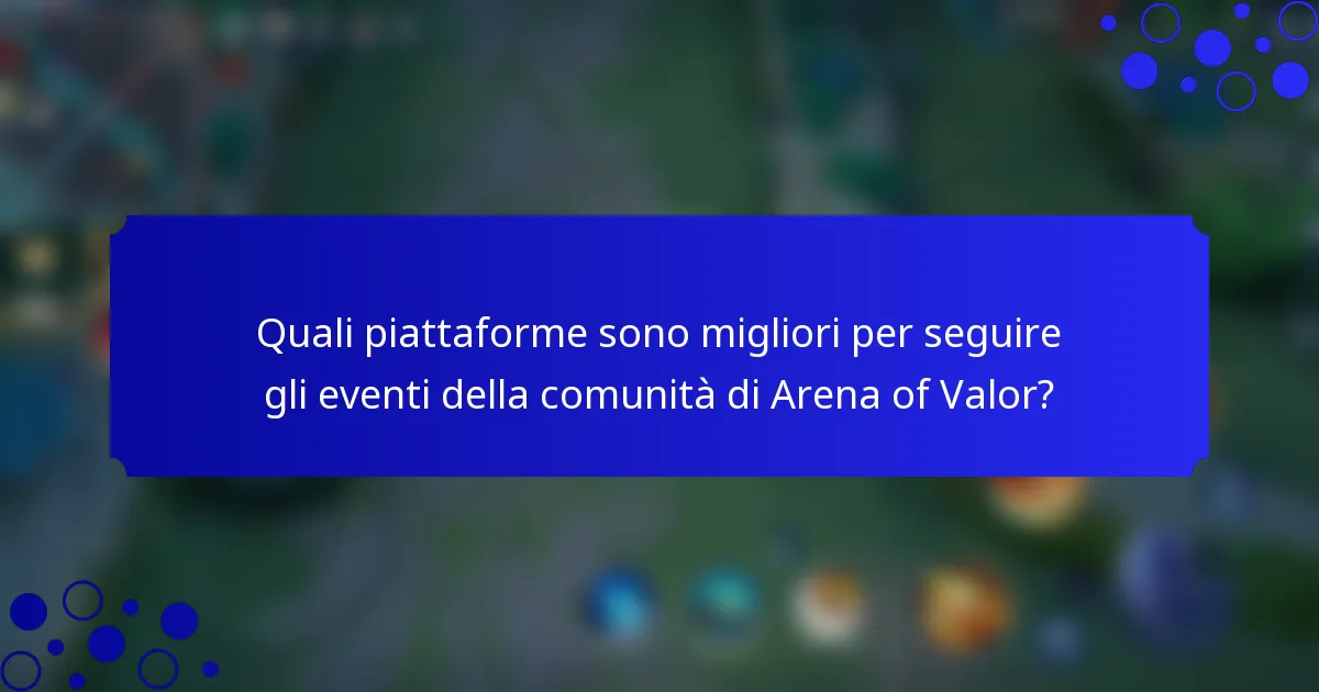 Quali piattaforme sono migliori per seguire gli eventi della comunità di Arena of Valor?